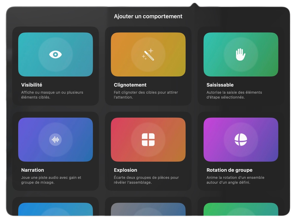 Training scene behaviors configured for interactive responses