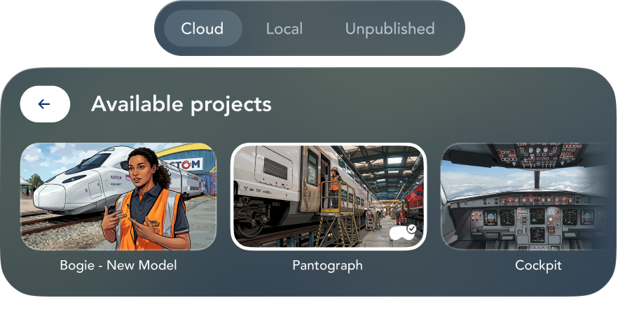 Training programs managed from a single project picker hub