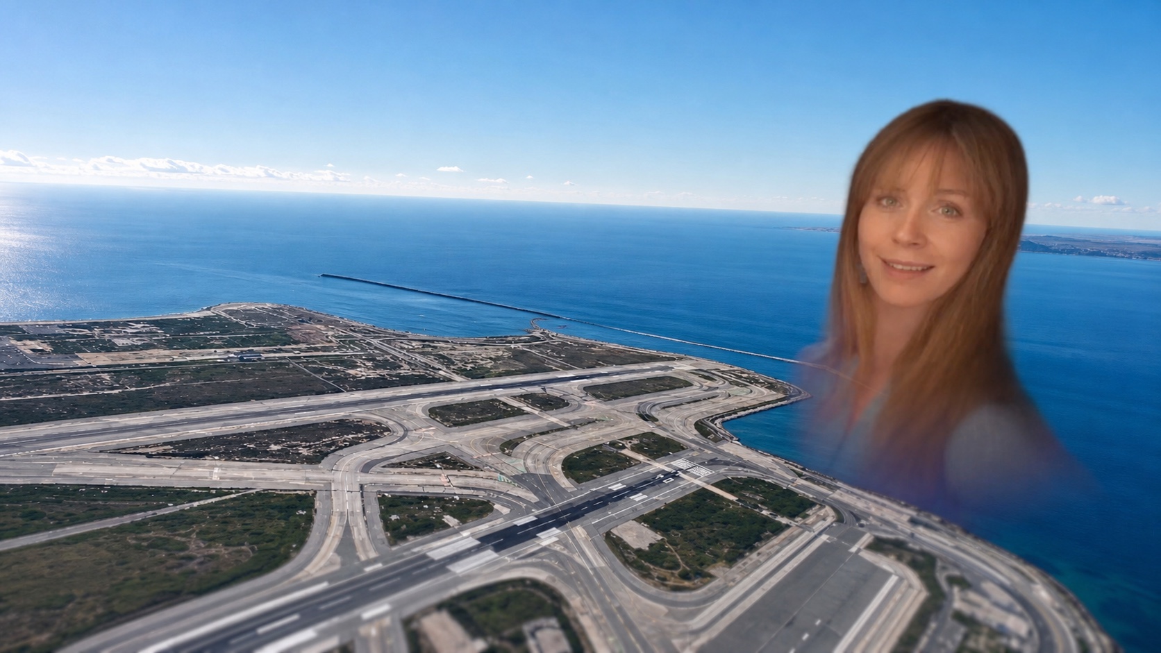 Guided immersive map session showing a presenter over coastal infrastructure