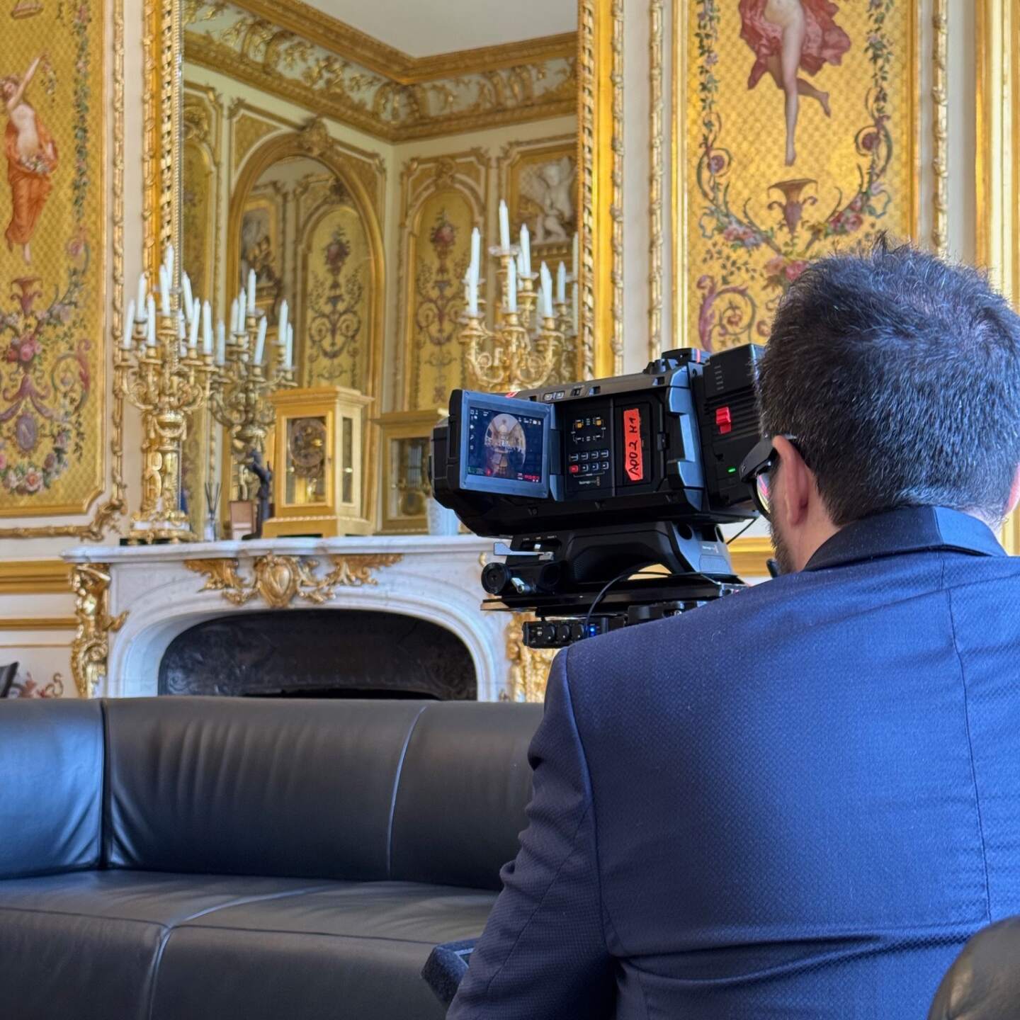 Blackmagic URSA Cine Immersive camera filming Immersive Flashback's Bastille Day project inside the Elysee Palace